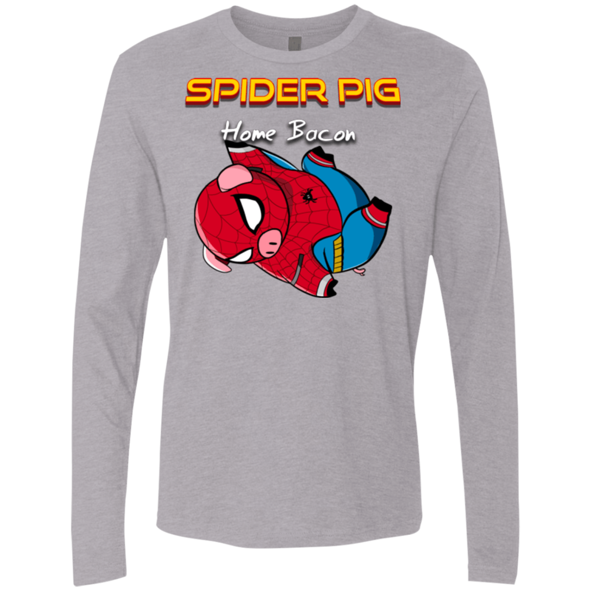T-Shirts Heather Grey / Small Spider Pig Hanging Men's Premium Long Sleeve