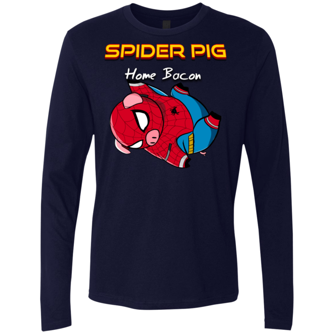 T-Shirts Midnight Navy / Small Spider Pig Hanging Men's Premium Long Sleeve