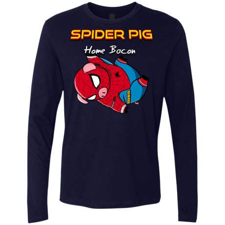 T-Shirts Midnight Navy / Small Spider Pig Hanging Men's Premium Long Sleeve