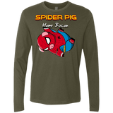 T-Shirts Military Green / Small Spider Pig Hanging Men's Premium Long Sleeve