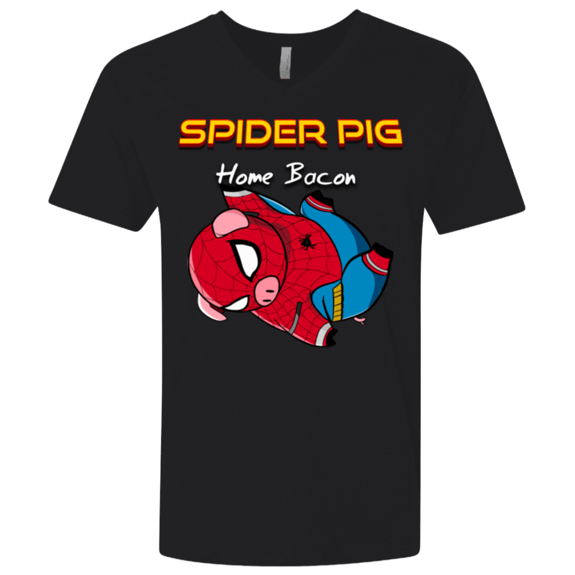 T-Shirts Black / X-Small Spider Pig Hanging Men's Premium V-Neck