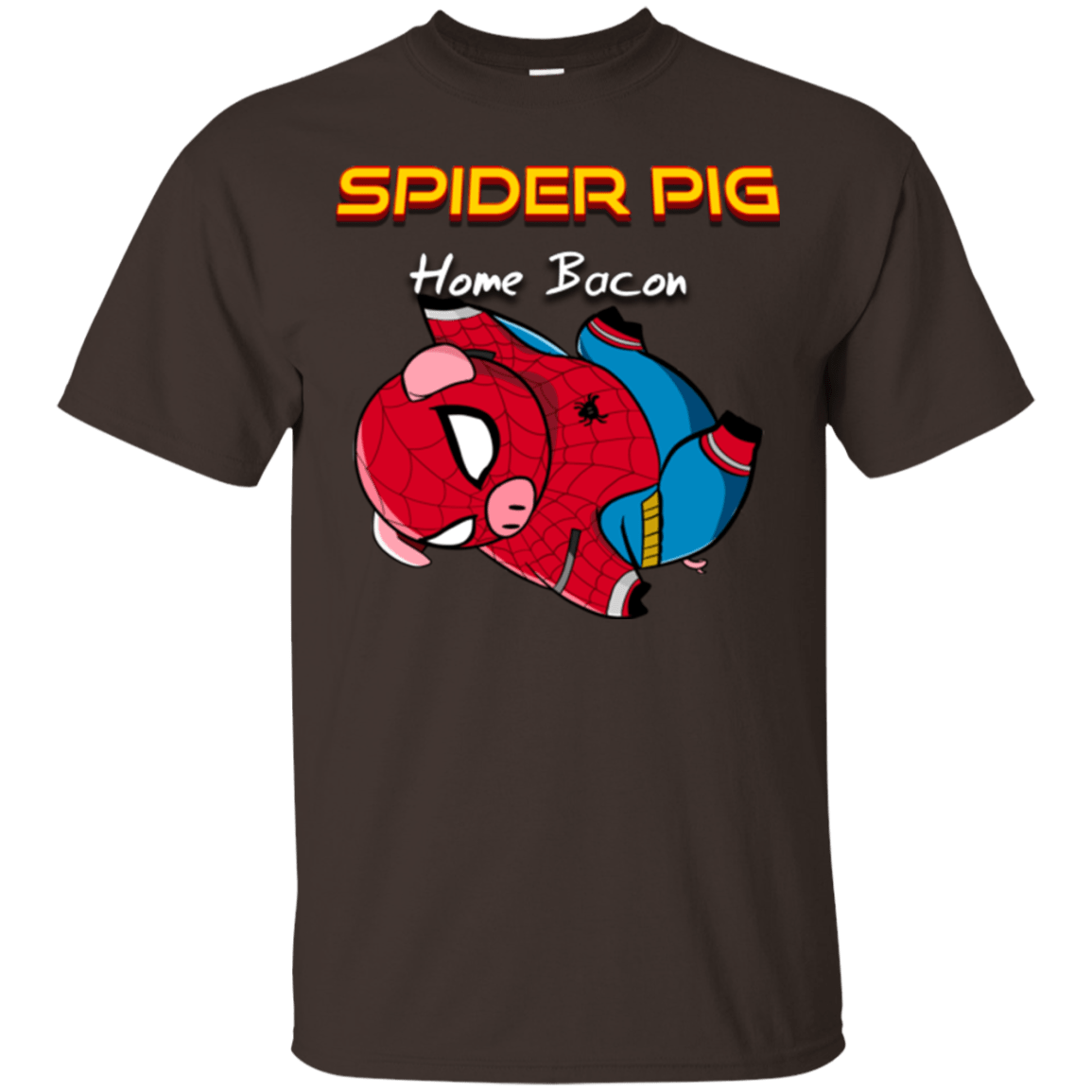 T-Shirts Dark Chocolate / Small Spider Pig Hanging T-Shirt