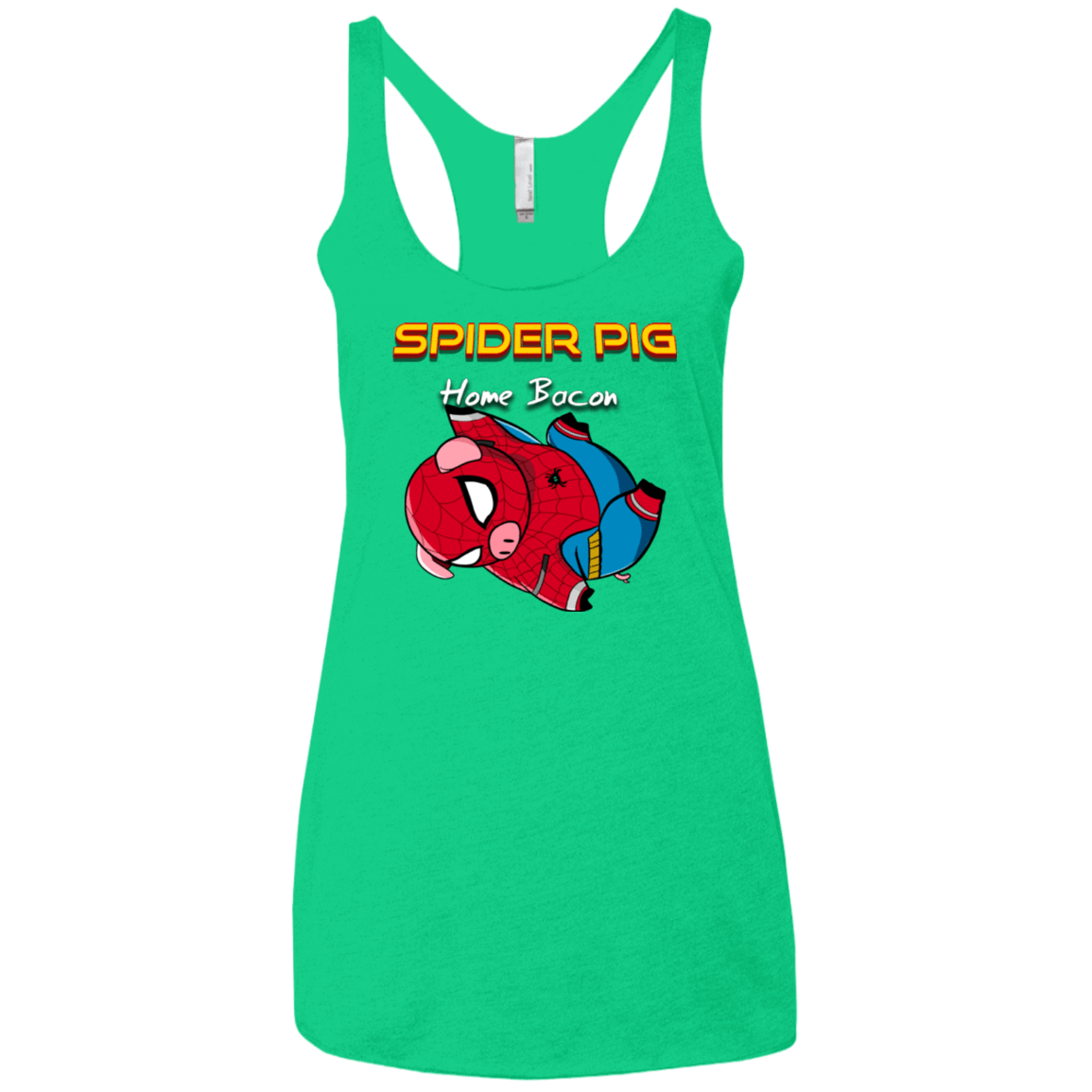 T-Shirts Envy / X-Small Spider Pig Hanging Women's Triblend Racerback Tank