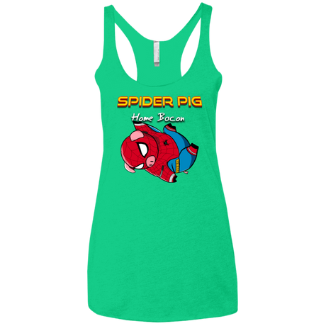 T-Shirts Envy / X-Small Spider Pig Hanging Women's Triblend Racerback Tank