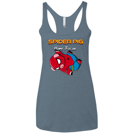 T-Shirts Indigo / X-Small Spider Pig Hanging Women's Triblend Racerback Tank