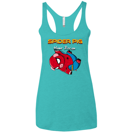 Spider Pig Hanging Women's Triblend Racerback Tank