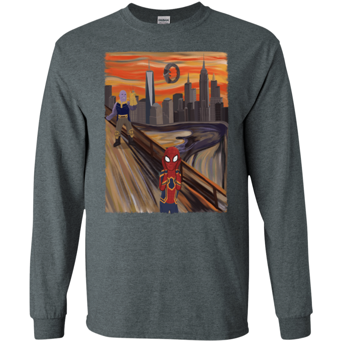 T-Shirts Dark Heather / S Spider Scream Men's Long Sleeve T-Shirt