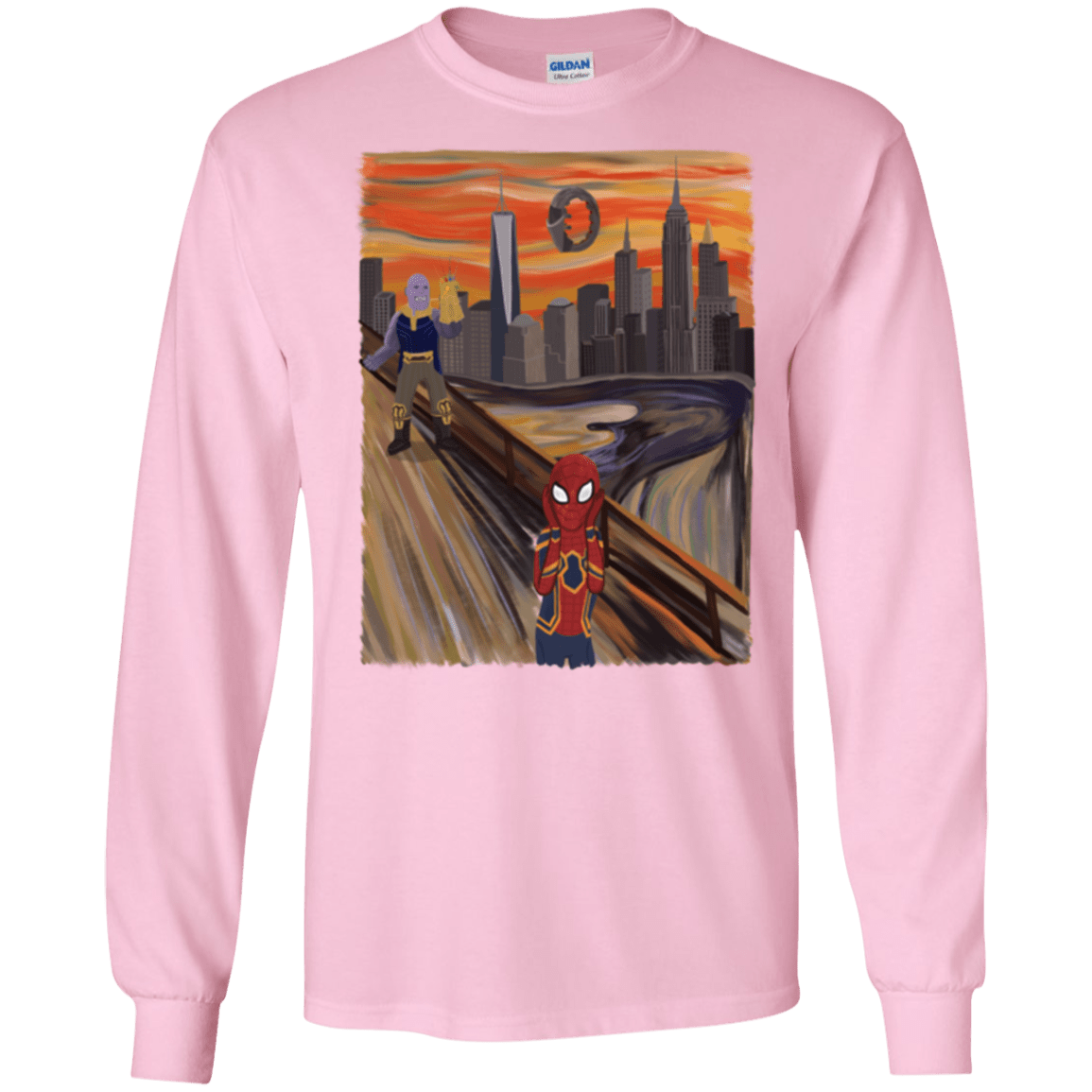 T-Shirts Light Pink / S Spider Scream Men's Long Sleeve T-Shirt