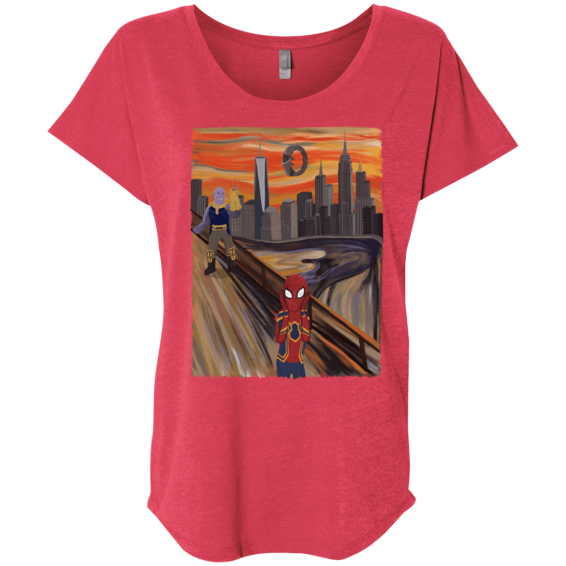 T-Shirts Vintage Red / X-Small Spider Scream Triblend Dolman Sleeve