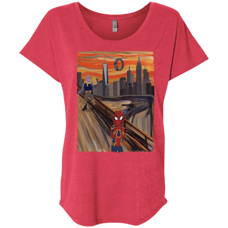 T-Shirts Vintage Red / X-Small Spider Scream Triblend Dolman Sleeve