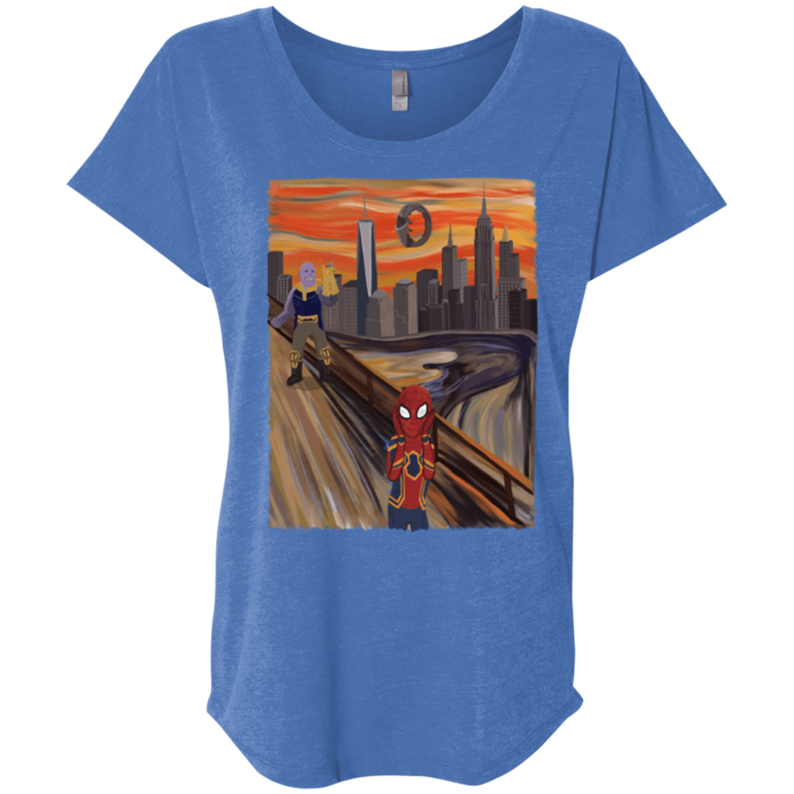 T-Shirts Vintage Royal / X-Small Spider Scream Triblend Dolman Sleeve