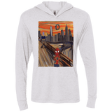 T-Shirts Heather White / X-Small Spider Scream Triblend Long Sleeve Hoodie Tee