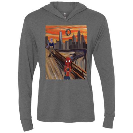 T-Shirts Premium Heather / X-Small Spider Scream Triblend Long Sleeve Hoodie Tee