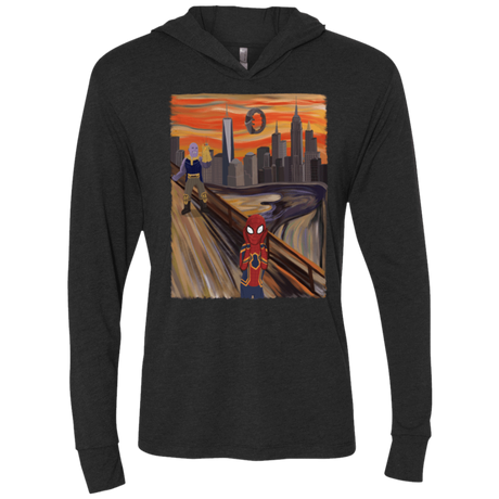 T-Shirts Vintage Black / X-Small Spider Scream Triblend Long Sleeve Hoodie Tee