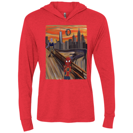 T-Shirts Vintage Red / X-Small Spider Scream Triblend Long Sleeve Hoodie Tee