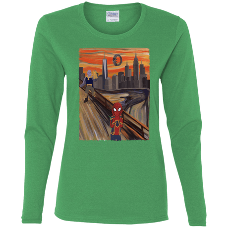 T-Shirts Irish Green / S Spider Scream Women's Long Sleeve T-Shirt