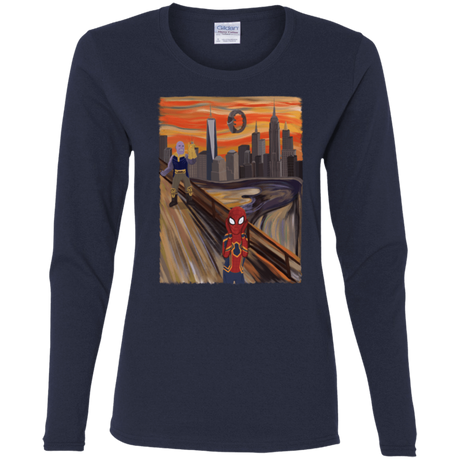 T-Shirts Navy / S Spider Scream Women's Long Sleeve T-Shirt