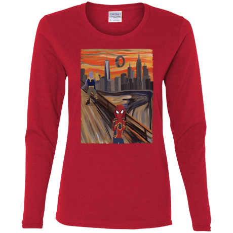 T-Shirts Red / S Spider Scream Women's Long Sleeve T-Shirt