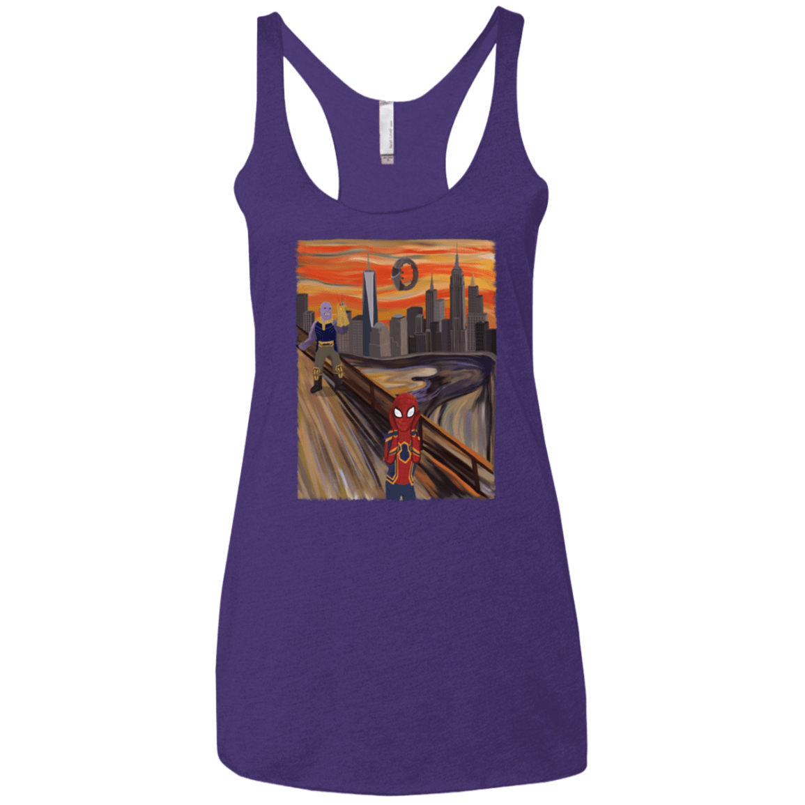 T-Shirts Purple Rush / X-Small Spider Scream Women's Triblend Racerback Tank