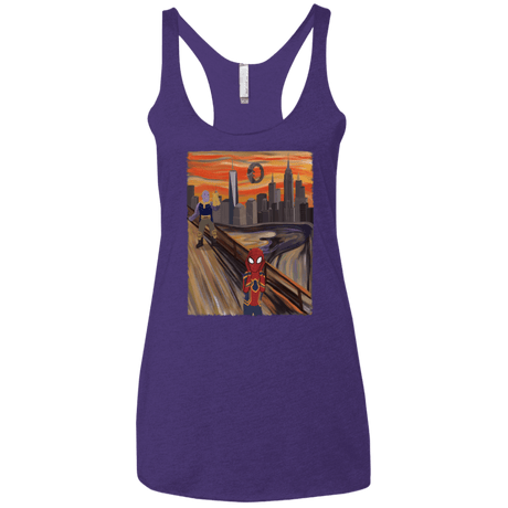 T-Shirts Purple Rush / X-Small Spider Scream Women's Triblend Racerback Tank