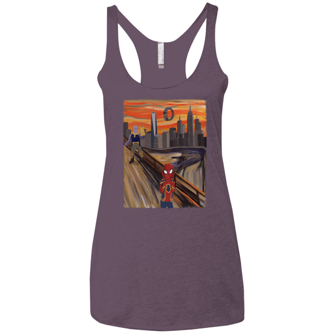 T-Shirts Vintage Purple / X-Small Spider Scream Women's Triblend Racerback Tank