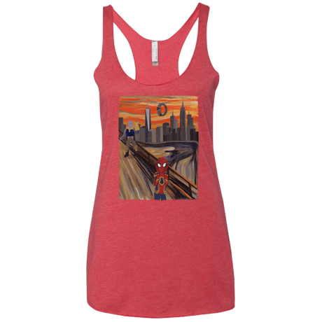 T-Shirts Vintage Red / X-Small Spider Scream Women's Triblend Racerback Tank