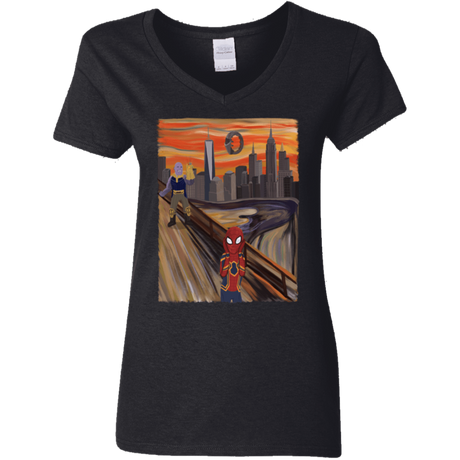 T-Shirts Black / S Spider Scream Women's V-Neck T-Shirt