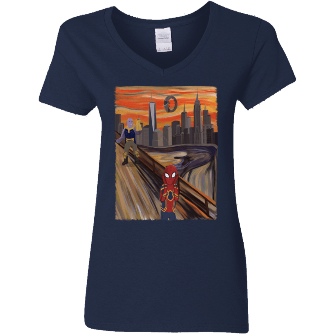 T-Shirts Navy / S Spider Scream Women's V-Neck T-Shirt