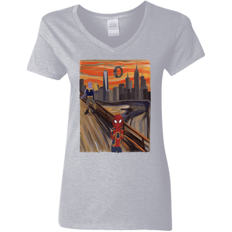 T-Shirts Sport Grey / S Spider Scream Women's V-Neck T-Shirt