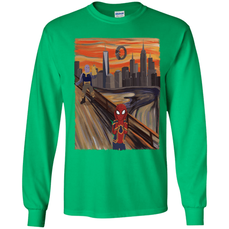 T-Shirts Irish Green / YS Spider Scream Youth Long Sleeve T-Shirt