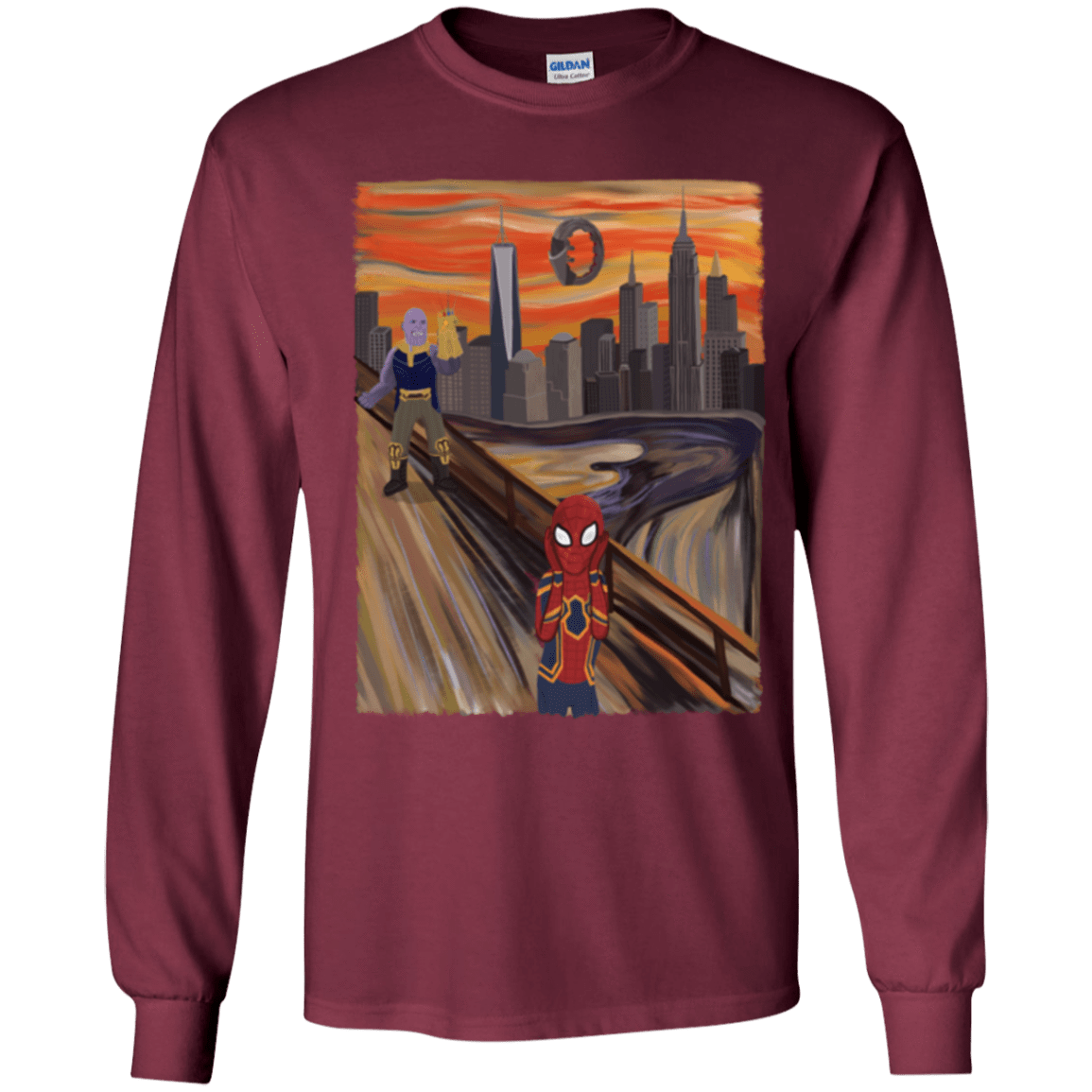 T-Shirts Maroon / YS Spider Scream Youth Long Sleeve T-Shirt