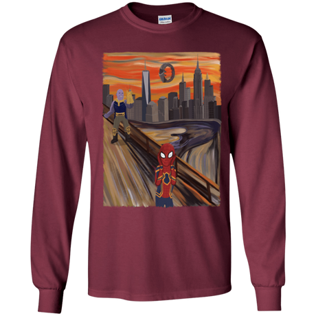 T-Shirts Maroon / YS Spider Scream Youth Long Sleeve T-Shirt