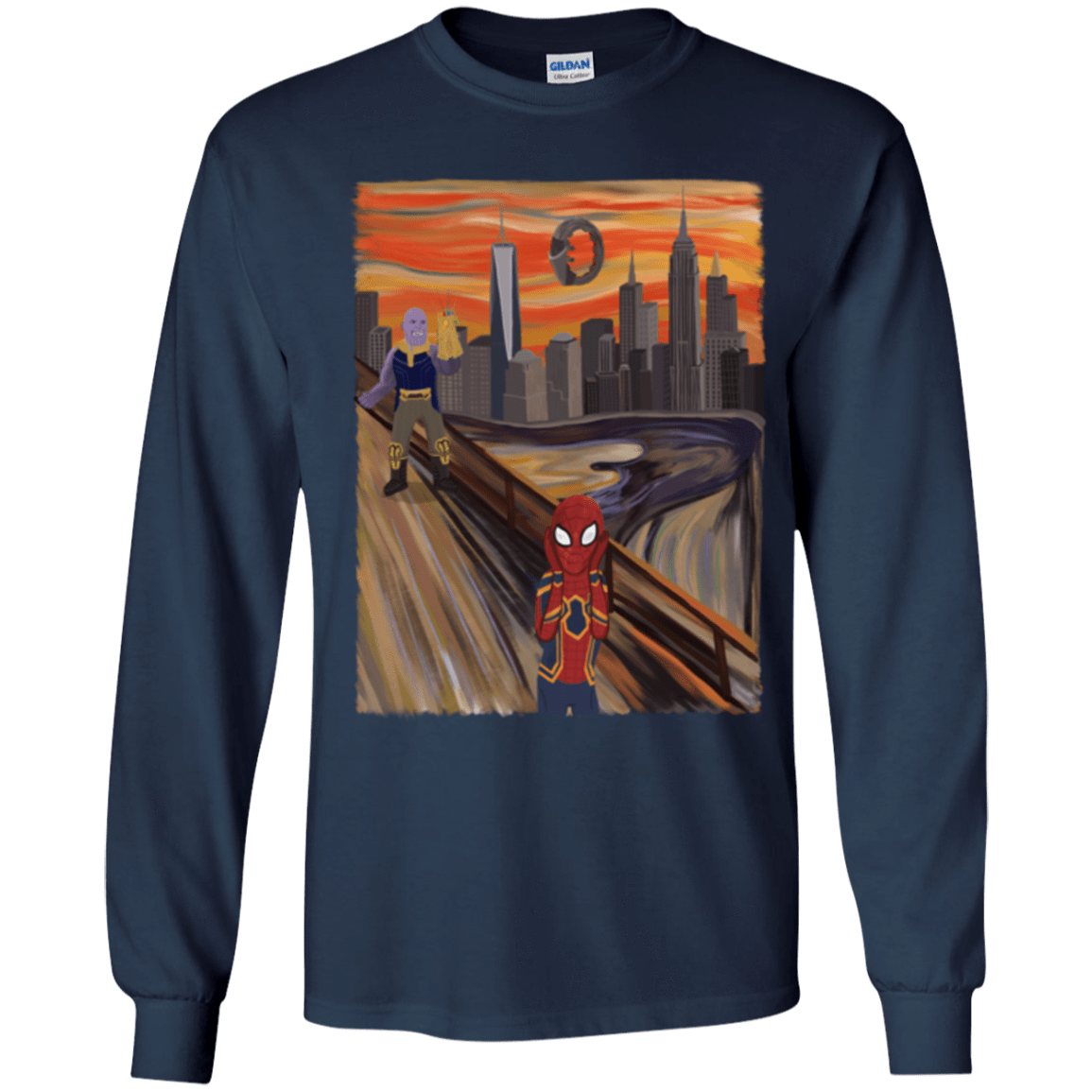 T-Shirts Navy / YS Spider Scream Youth Long Sleeve T-Shirt