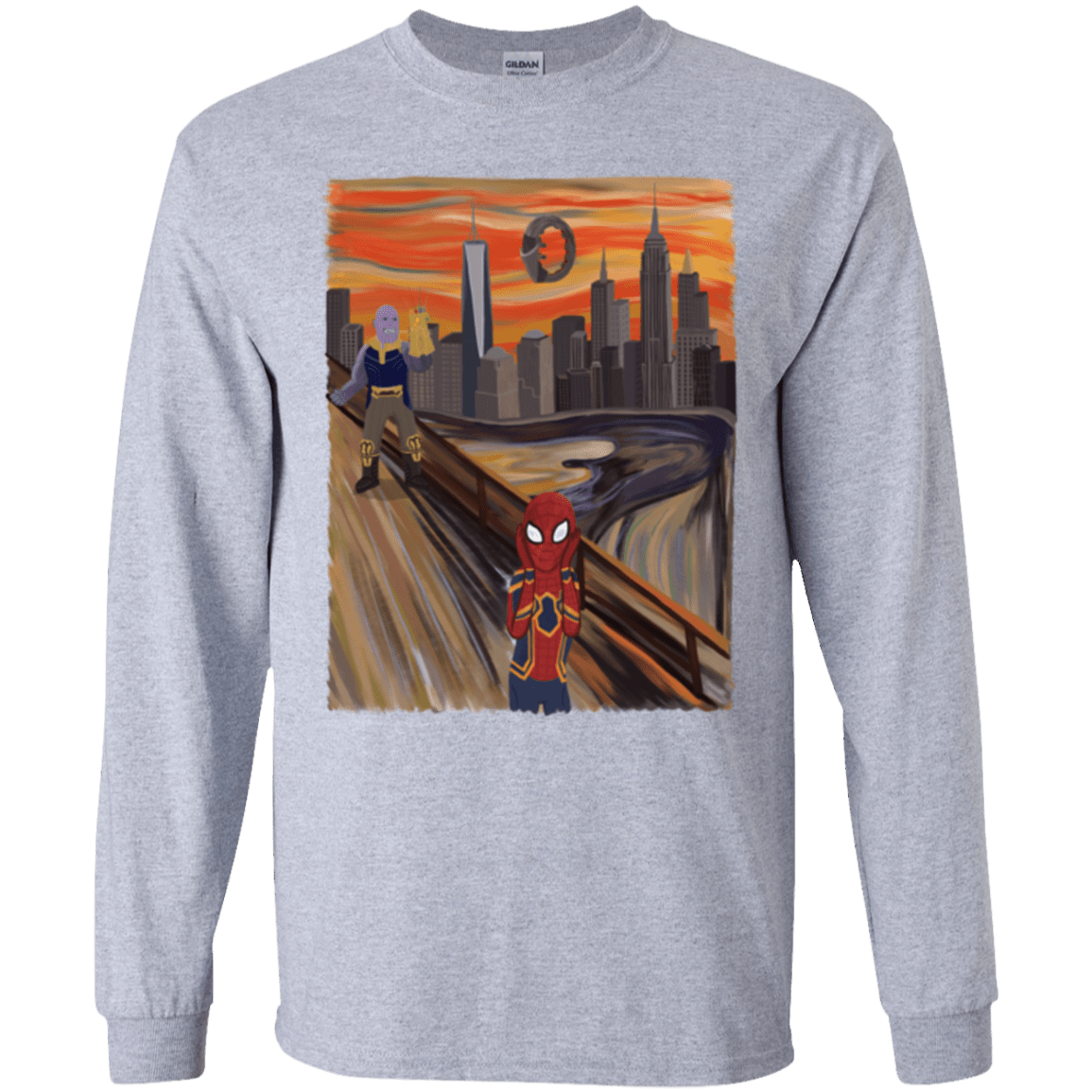 T-Shirts Sport Grey / YS Spider Scream Youth Long Sleeve T-Shirt