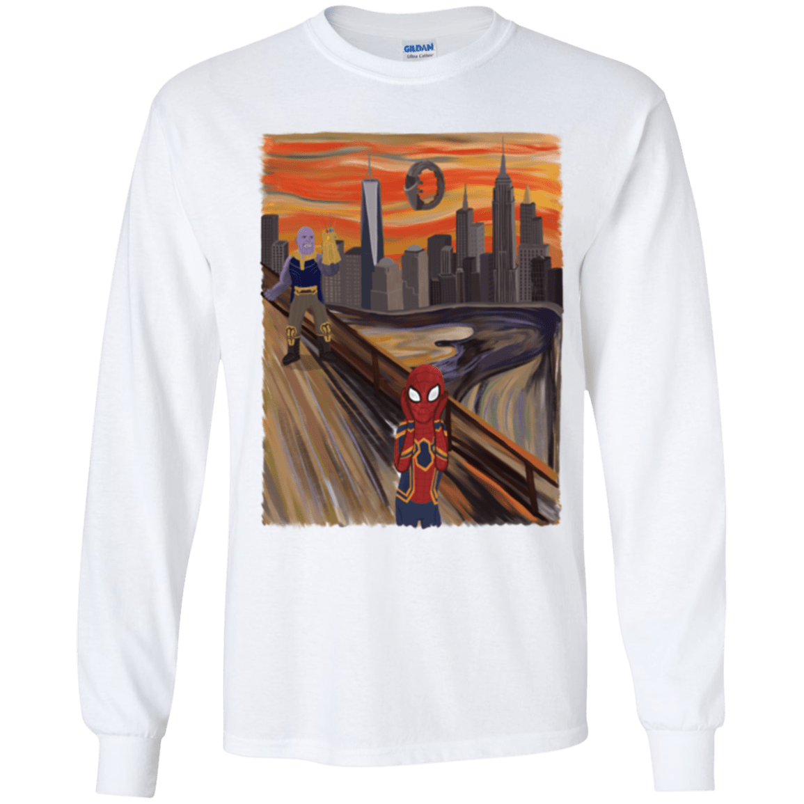 T-Shirts White / YS Spider Scream Youth Long Sleeve T-Shirt