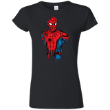 T-Shirts Black / S Spiderman- Friendly Neighborhood Junior Slimmer-Fit T-Shirt