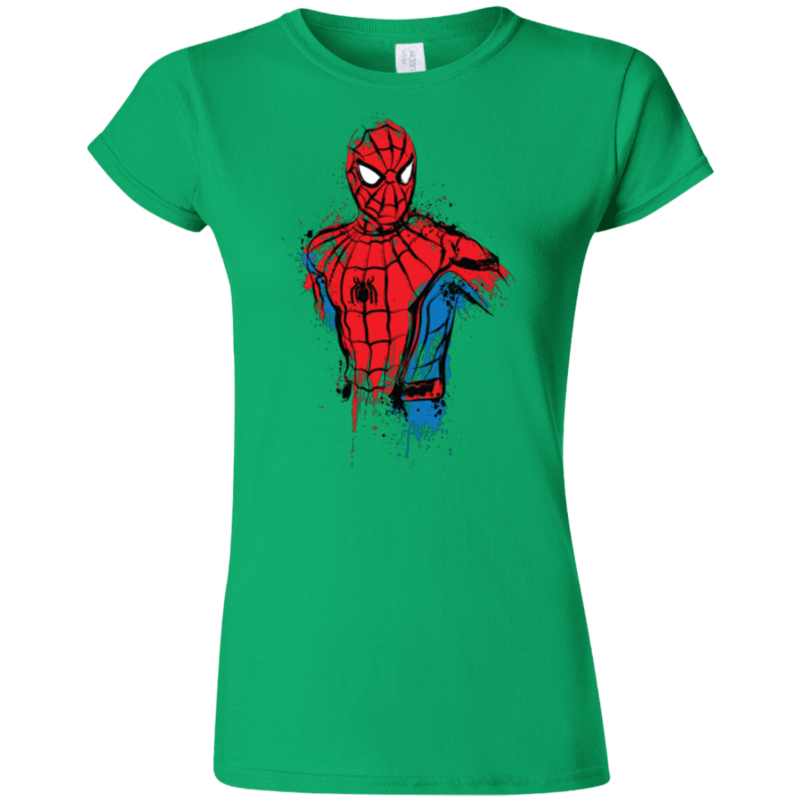 T-Shirts Irish Green / S Spiderman- Friendly Neighborhood Junior Slimmer-Fit T-Shirt