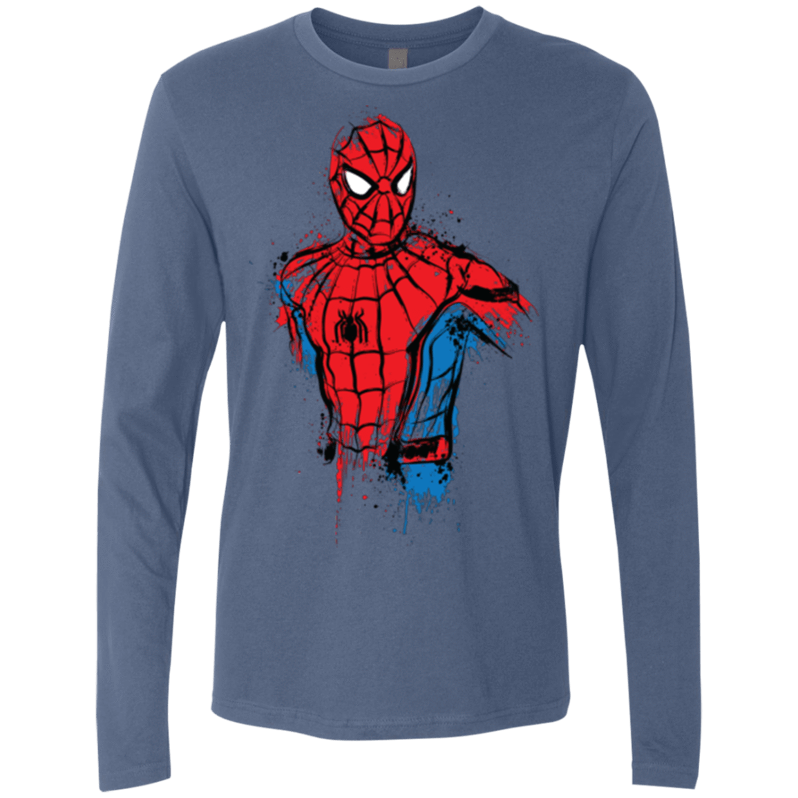 T-Shirts Indigo / S Spiderman- Friendly Neighborhood Men's Premium Long Sleeve