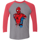 T-Shirts Premium Heather/Vintage Red / X-Small Spiderman- Friendly Neighborhood Men's Triblend 3/4 Sleeve