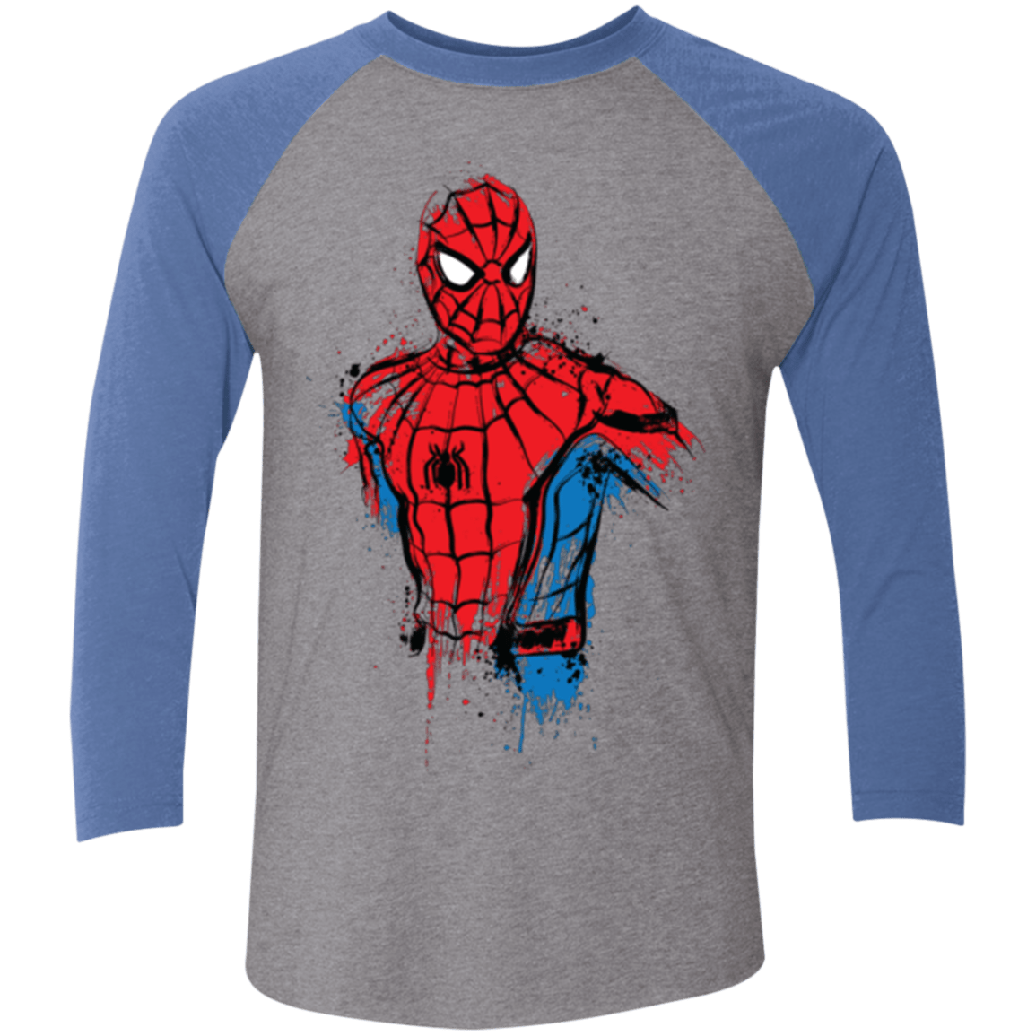 T-Shirts Premium Heather/Vintage Royal / X-Small Spiderman- Friendly Neighborhood Men's Triblend 3/4 Sleeve