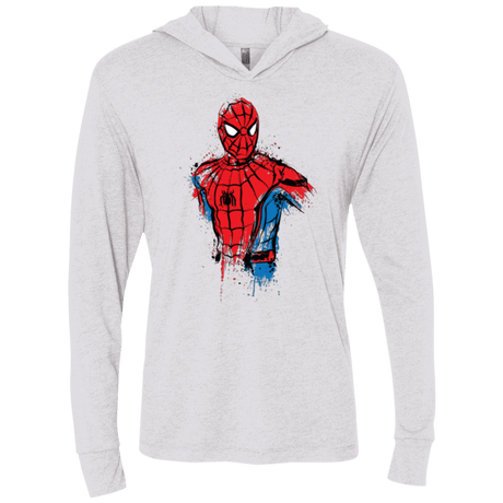 T-Shirts Heather White / X-Small Spiderman- Friendly Neighborhood Triblend Long Sleeve Hoodie Tee