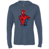 T-Shirts Indigo / X-Small Spiderman- Friendly Neighborhood Triblend Long Sleeve Hoodie Tee