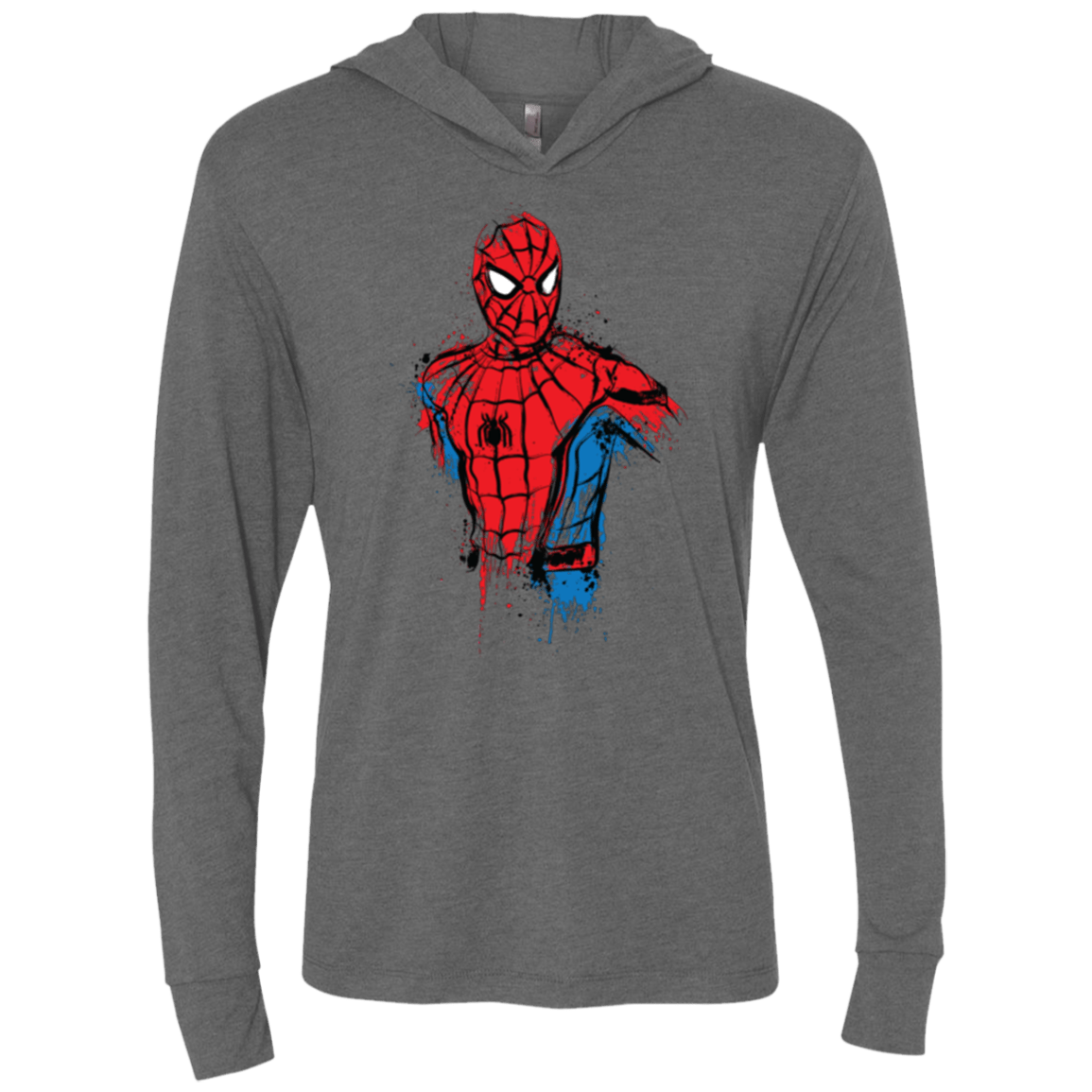T-Shirts Premium Heather / X-Small Spiderman- Friendly Neighborhood Triblend Long Sleeve Hoodie Tee