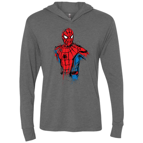 T-Shirts Premium Heather / X-Small Spiderman- Friendly Neighborhood Triblend Long Sleeve Hoodie Tee