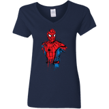 T-Shirts Navy / S Spiderman- Friendly Neighborhood Women's V-Neck T-Shirt