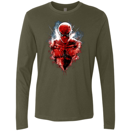 T-Shirts Military Green / Small Spiderman Men's Premium Long Sleeve