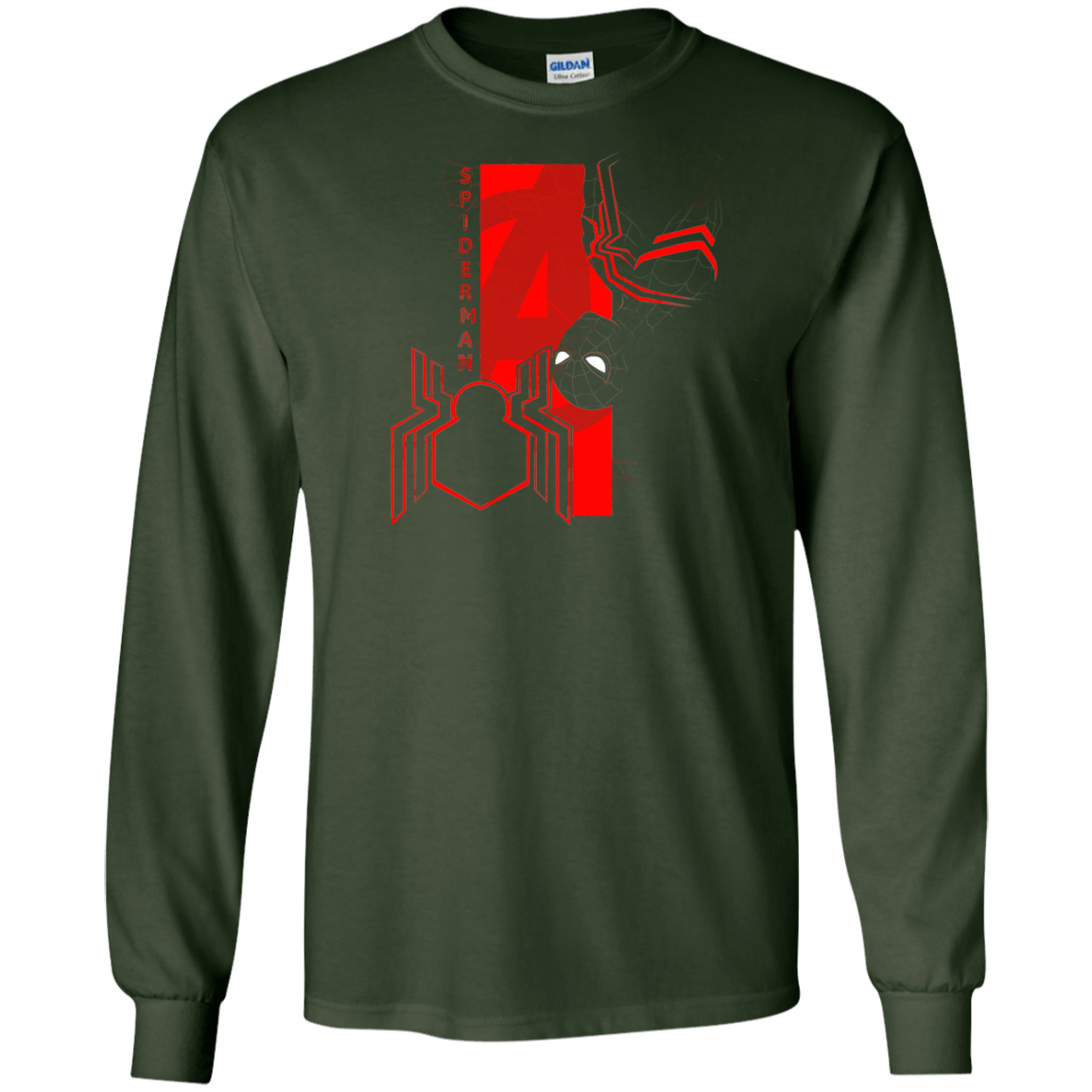 T-Shirts Forest Green / S Spiderman Profile Men's Long Sleeve T-Shirt