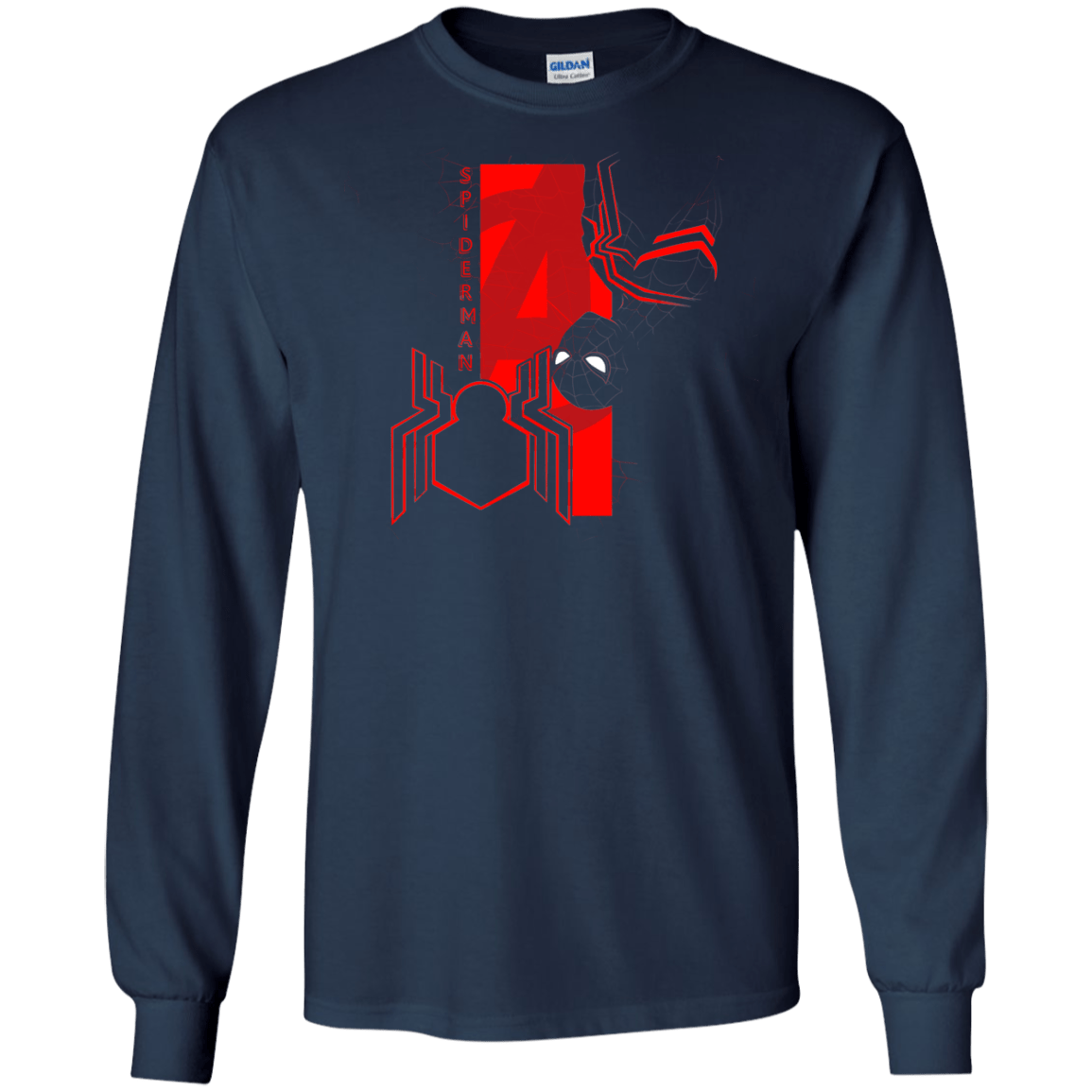 T-Shirts Navy / S Spiderman Profile Men's Long Sleeve T-Shirt