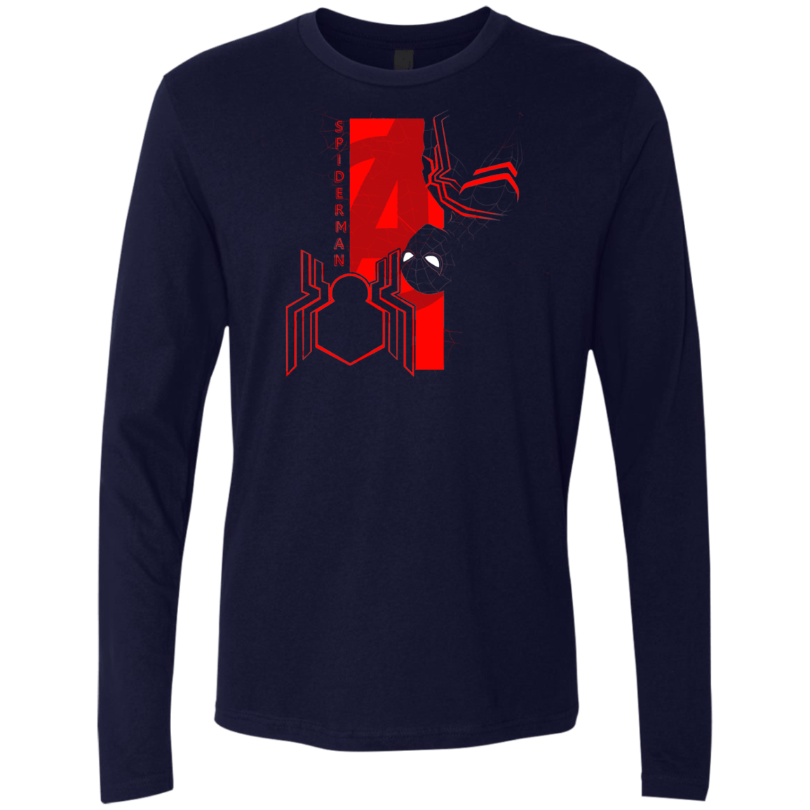 T-Shirts Midnight Navy / S Spiderman Profile Men's Premium Long Sleeve