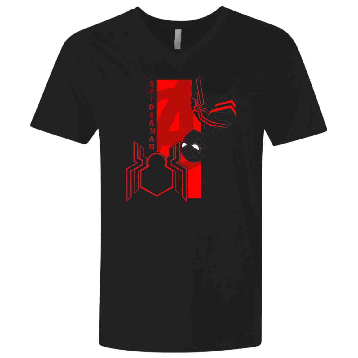 T-Shirts Black / X-Small Spiderman Profile Men's Premium V-Neck